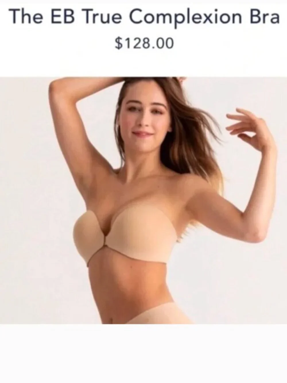 Evelyn Bobby Bra Front Closure Strapless Convertible Straps Nude Tan New 38DD
